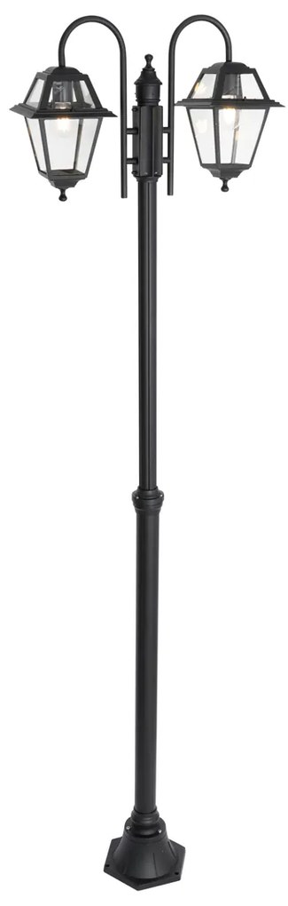 Klassieke buiten lantaarn zwart 235 cm 2-lichts IP44 - Berta