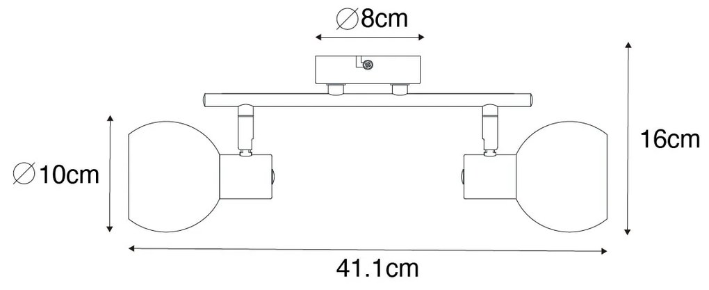 Smart spot goud met roze glas incl. 2 Wifi P45 - Vidro