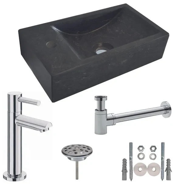 Wiesbaden One Pack Hardstenen fontein 40x22x10 links compl. 39.3600