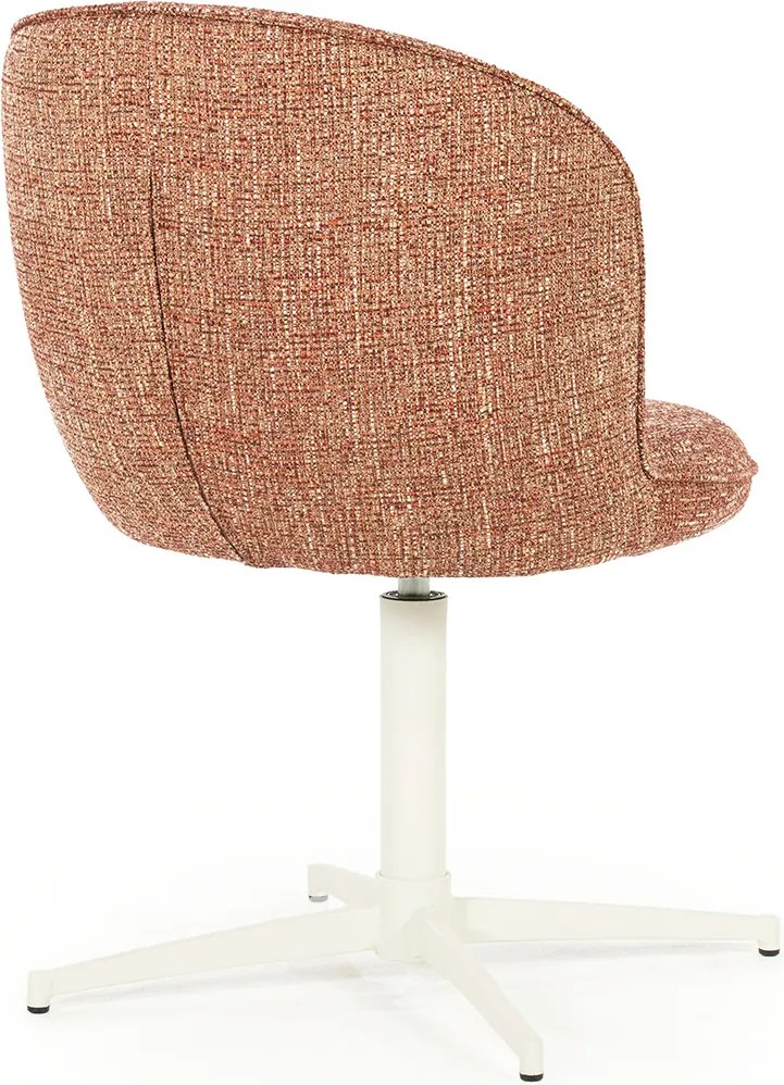 Eleonora Molly Draaibare Eetkamerstoel Rood Met Beige Poten