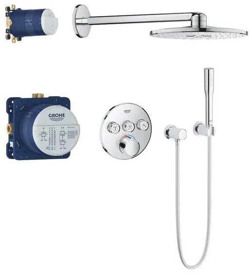 GROHE SmartControl Regendoucheset Inbouw - hoofddouche rond 31cm - 2 functies - handdouche staaf - chroom 34709000