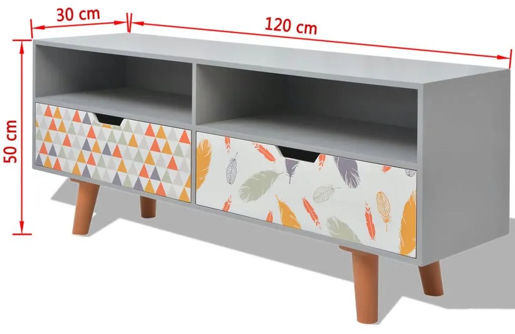 Medina Tv-meubel grijs 120x30x50 cm MDF