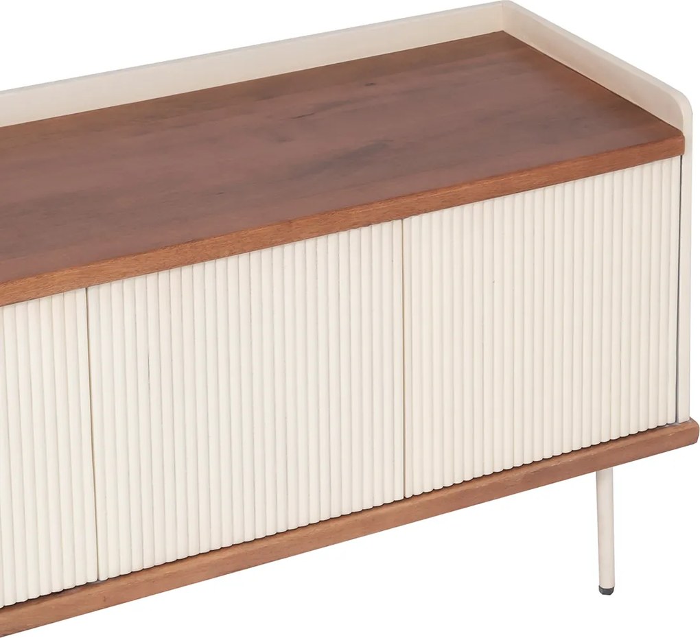 Beige TV Meubel Met Ribbels - 150x40x60cm.