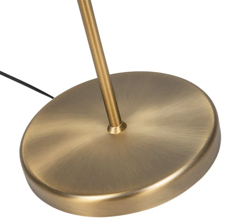 Klassieke vloerlamp brons met witte kap verstelbaar - Ladas Fix