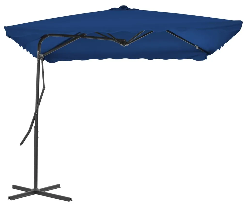 vidaXL Parasol met stalen paal 250x250x230 cm blauw