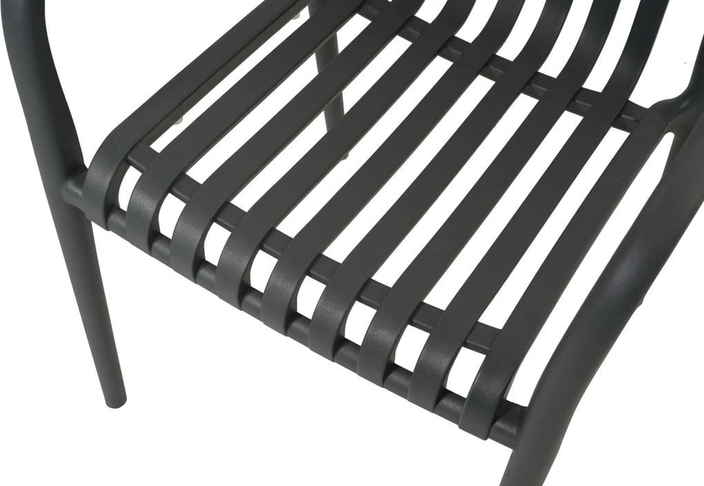 Tuinset Ronde Tuintafel 6 personen 150 cm Kunststof Grijs Domani Furniture Alba/Arancia