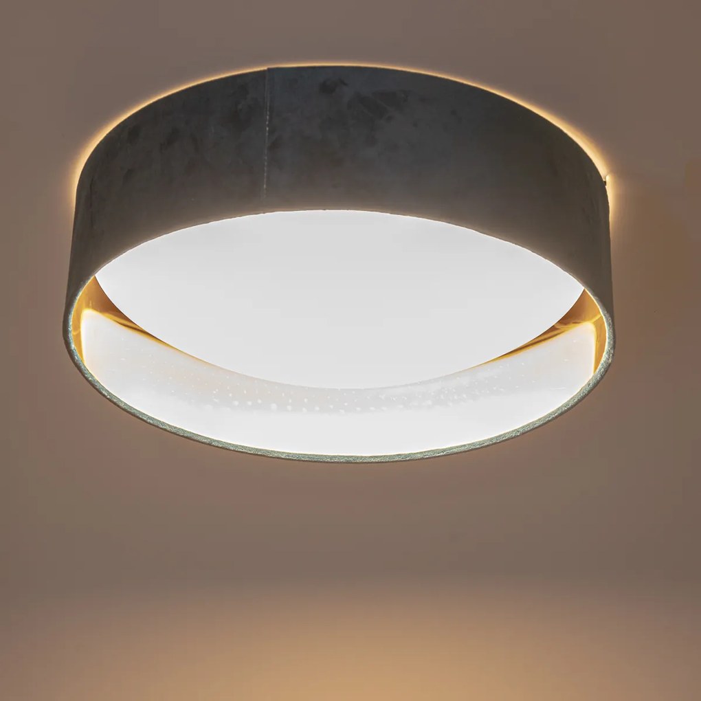 Plafondlamp groen met goud 3-staps dimbaar incl. LED - Rosalina Modern Draadlamp rond Binnenverlichting Lamp