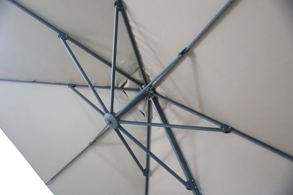 Zweefparasol 3x3m S1 (excl. voet) Taupe-naturel-bruin Camello Diego