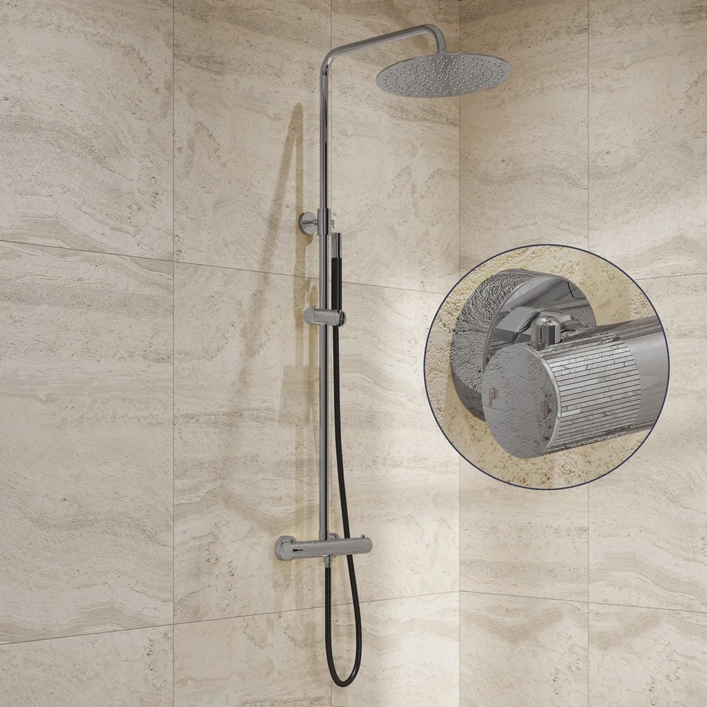 Saniclear Talpa Stripes Pro opbouw regendouche chroom met 30cm hoofddouche