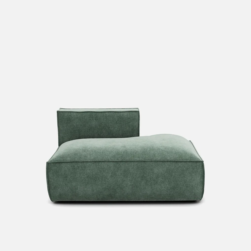 Loungebank element rechts voor modulaire bank, in fluweel met structuur, SEVEN