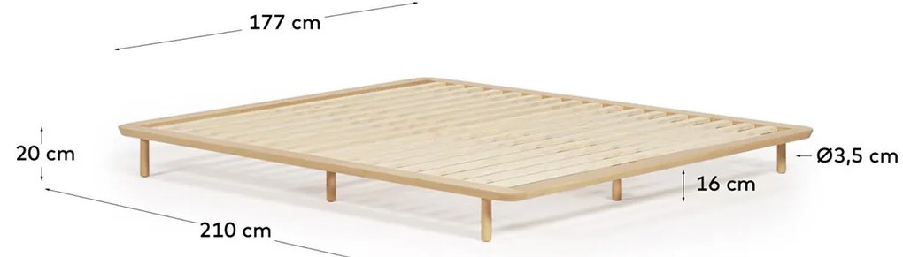Kave Home Anielle Bedframe Hout Zonder Hoofdbord 160x200 Cm