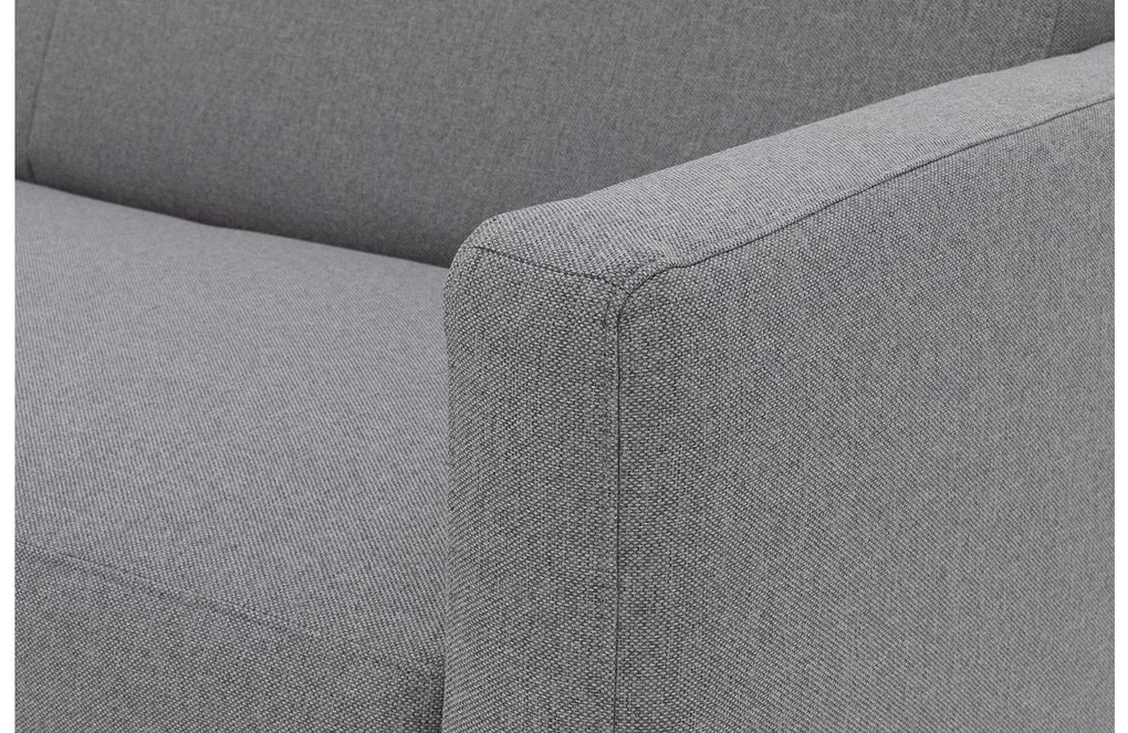Goossens  Key West grijs, stof, 3-zits, modern design met ligelement links