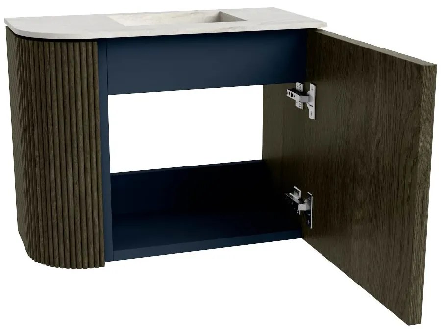 Mondiaz Joya DLux 50cm toiletmeubel ronding links shadow met wastafel faye rechts zonder kraangat opalo