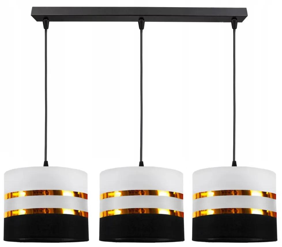 Hanglamp aan koord CORAL 3xE27/60W/230V zwart-wit