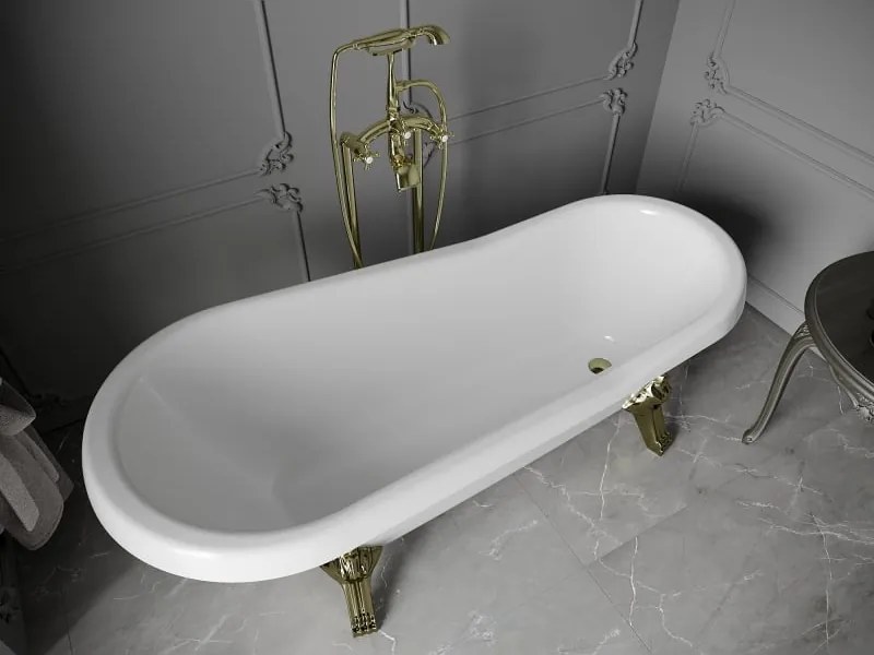 Mexen Retro vrijstaande badkuip 170 x 75 cm, wit, gouden poten - 53251707500-50