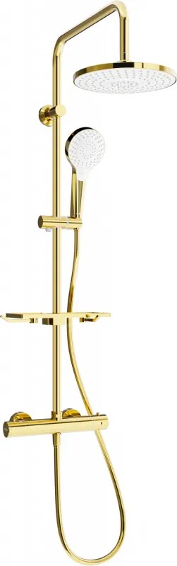 Mexen KT05 opbouwdouche set met regendouche en thermostatische kraan, goud/wit - 771500593-50