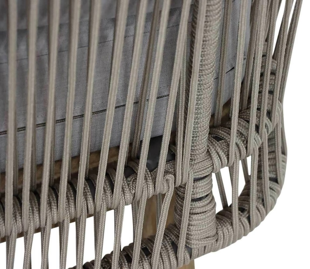 Bistroset 2 personen Teakhout/rope Naturel teak Coco Napoli