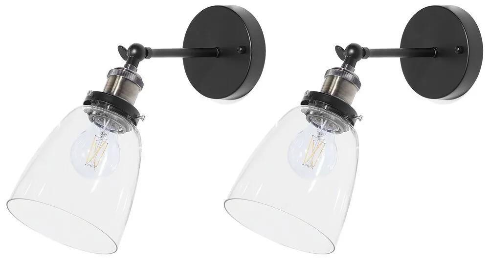 Wandlamp set van 2 glas transparant LOVAT Beliani