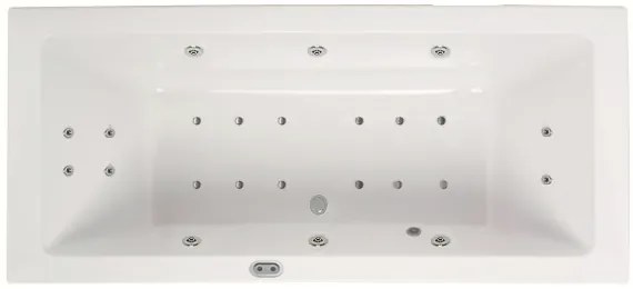 Lambini Designs Cube bubbelbad 170x75cm elektronisch 6+4+2 hydrojets en 12 aerojets met bedieningspaneel chroom