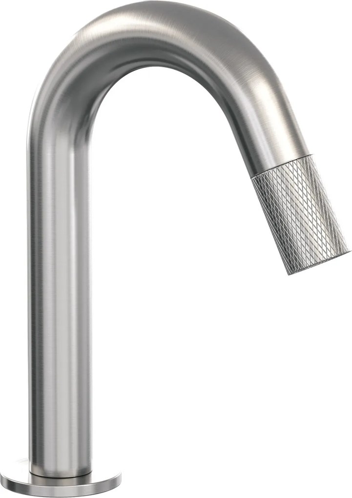 Brauer Brushed Carving opbouw fonteinkraan met gebogen uitloop RVS geborsteld PVD