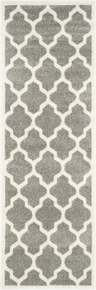 Safavieh | In- & outdoor vloerkleed Derby 60 x 240 cm donker grijs, beige vloerkleden polypropyleen, latex, katoen vloerkleden & woontextiel vloerkleden