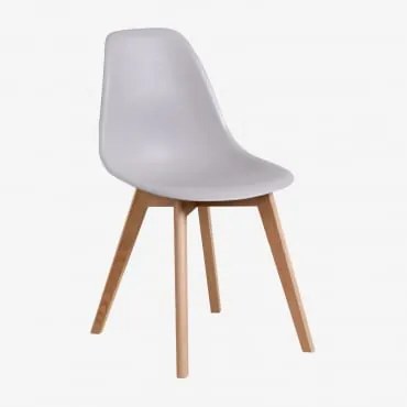 Set Van 2 Eetkamerstoelen In Polypropyleen En Beukenhout Scand Nordic Grijs – Koel - Sklum