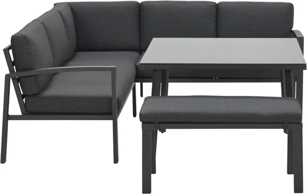 Garden Impressions Tropea lounge dining set 5-delig - donker grijs