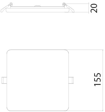 Prolumia 40004296 Prolumia LED Pro-Space 40004296 Pro-Space,inbouw,vierkant155mm,15W,1210Lm,4200K,Ra>80,120,dim(triac)