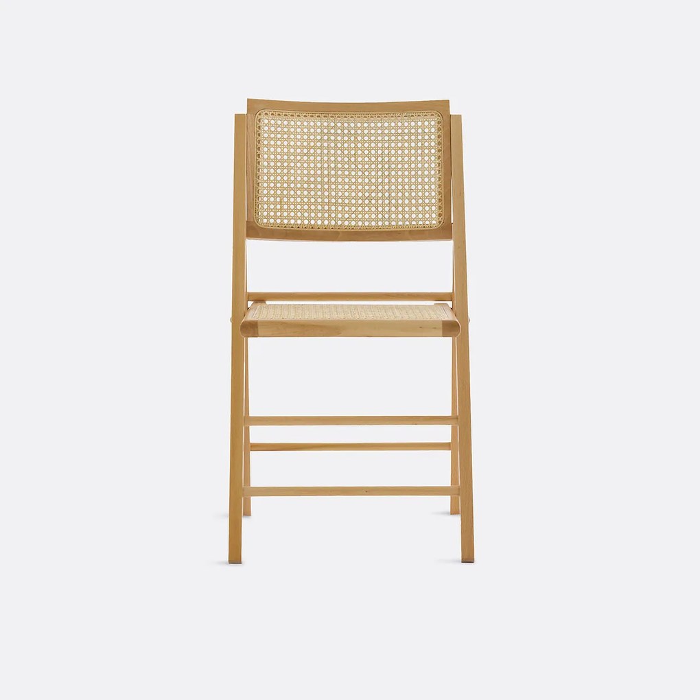 Opvouwbare stoel van beukenhout en riet, Rivia