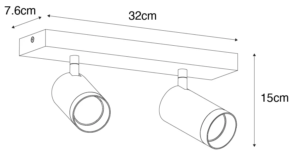 Smart plafondSpot / Opbouwspot / Plafondspot zwart verstelbaar 2-lichts incl. 2 Wifi GU10 50mm - Jeana Luxe Modern GU10 rond Binnenverlichting Lamp