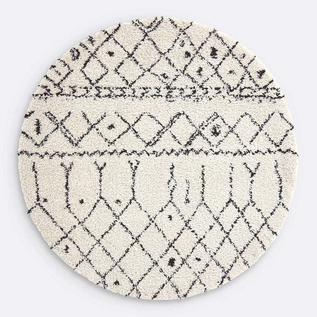 Rond vloerkleed in berber stijl, Afaw
