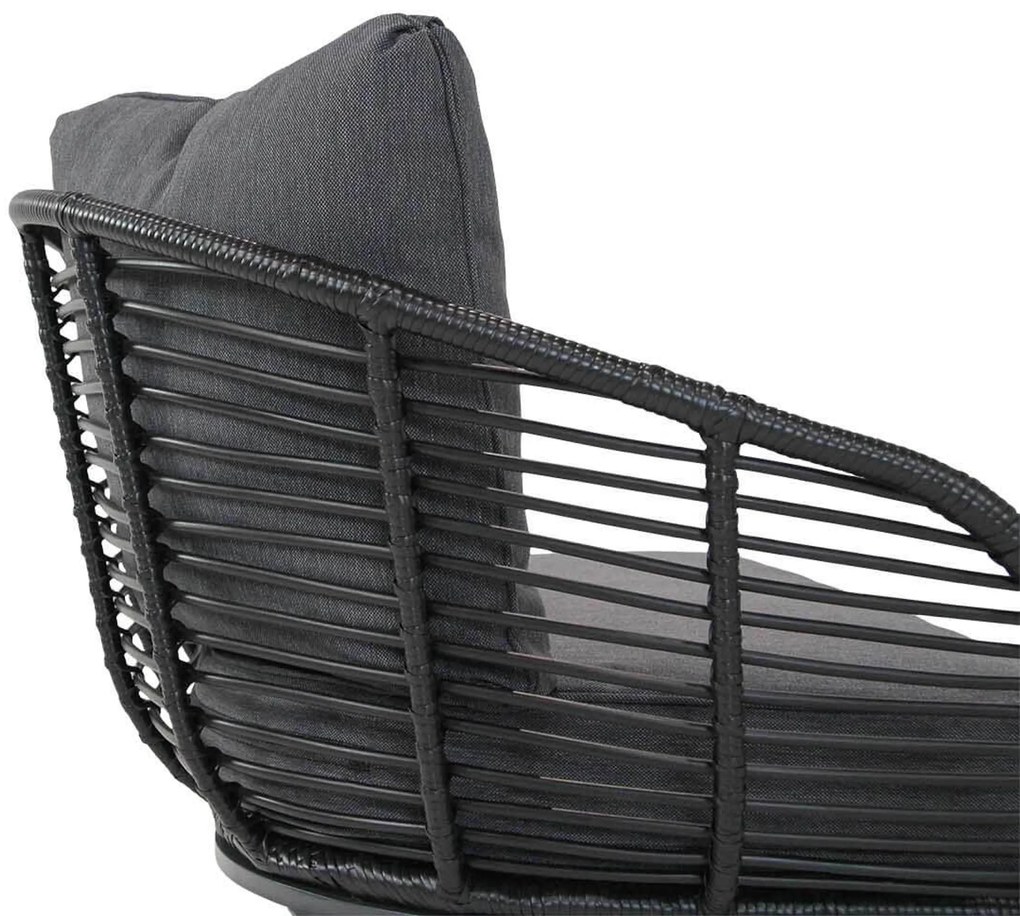 Hoek loungeset 4 personen Aluminium/wicker Zwart  Coco Coco Leonardo