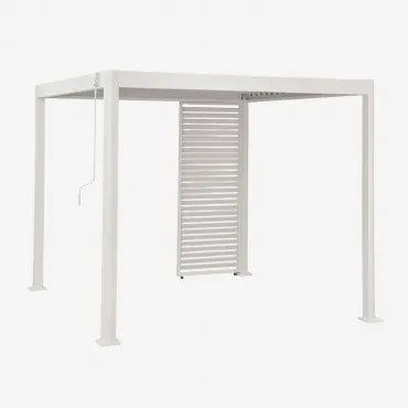 Bioclimatische Aluminiumpergola Met Lamellen En Druvia-paneel Gardenia Wit & Pergola Van 3x3 M Met 1 Paneel Van 90,5 Cm - Sklum