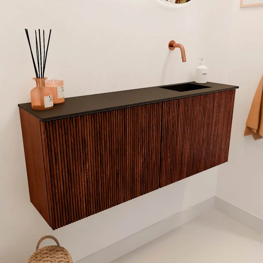Mondiaz Joya 100cm toiletmeubel ruby met wastafel faye rechts zonder kraangat urban