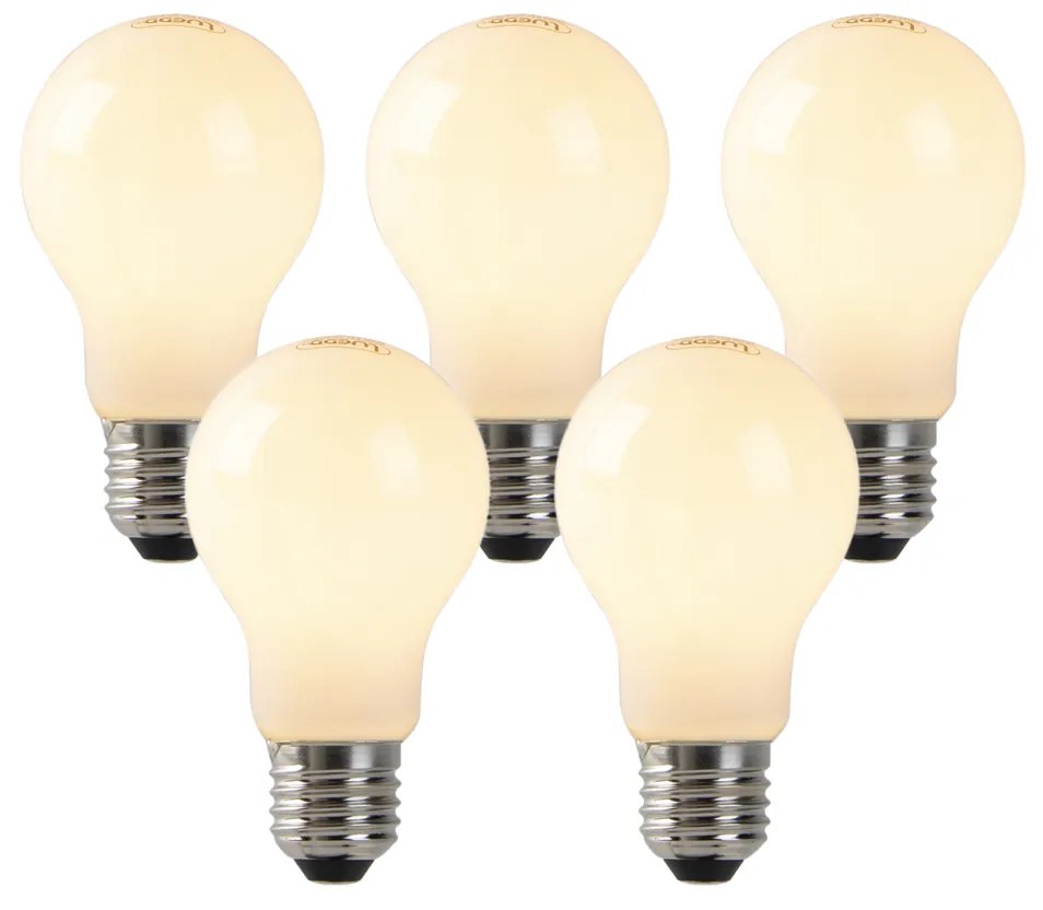 Set van 5 dimbare E27 LED lampen opaal glas 4W 320 lm 2200K