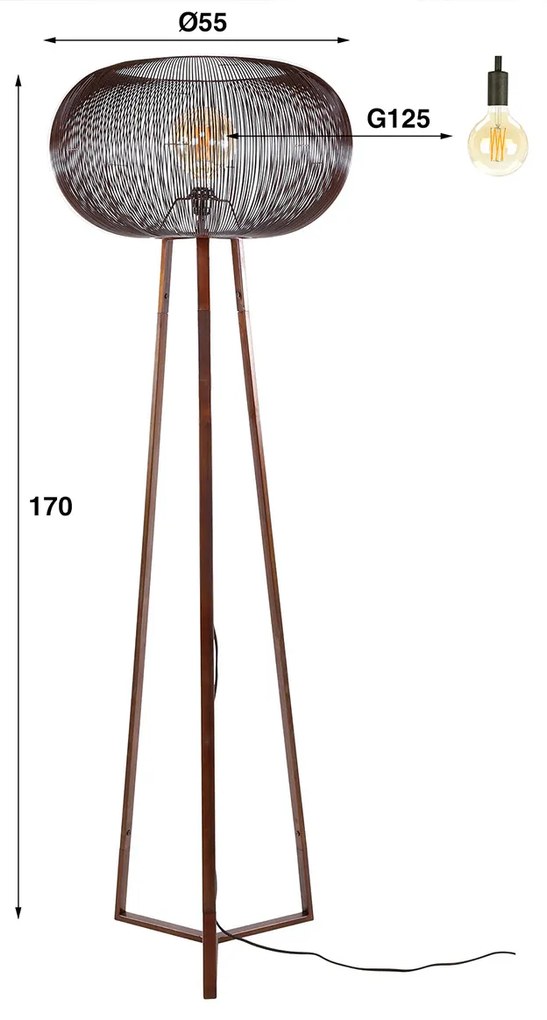 Minimalistische Vloerlamp Staaldraad