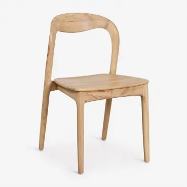 Set Van 2 Eetkamerstoelen Van Teakhout Varmus Licht Teakhout - Sklum