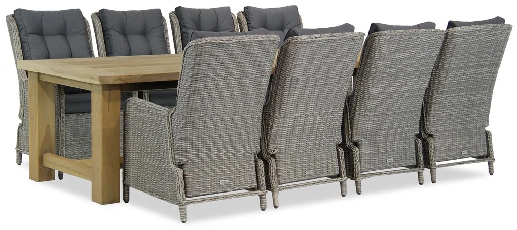 Tuinset 8 personen 300 cm Wicker Grijs Garden Collections Kingston/Fourmile