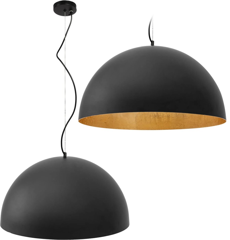 Plafondlamp Hangend Metalen Kom Zwart 50cm APP379-1CP