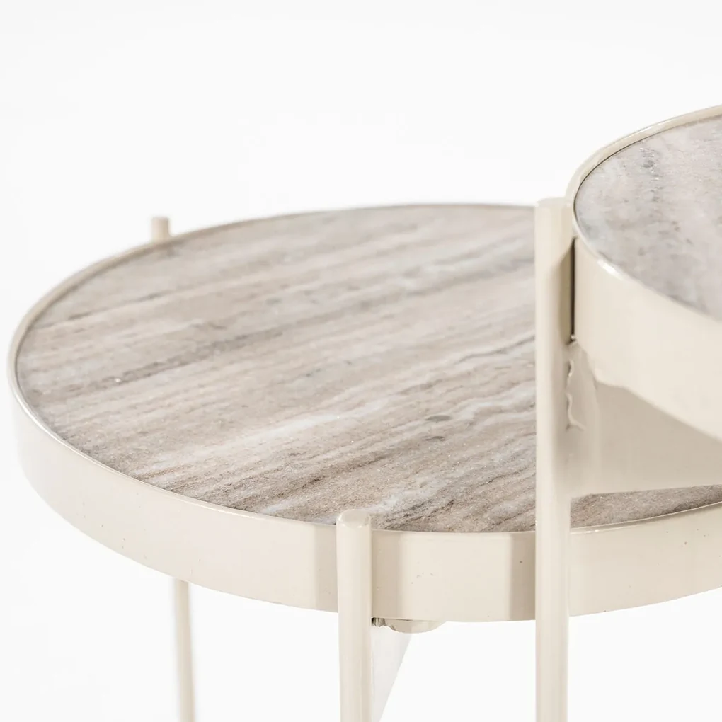 By-Boo Sib Ronde Bijzettafels Beige