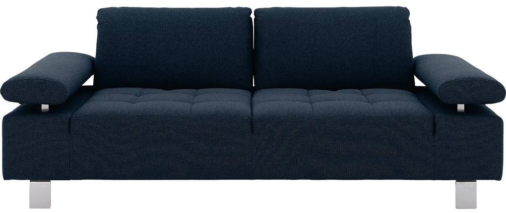Goossens  blauw, stof, 3-zits, modern design