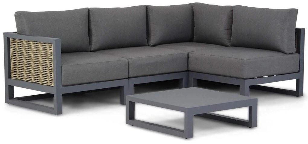 Hoek loungeset 4 personen Aluminium/wicker Grijs  Santika Furniture Santika