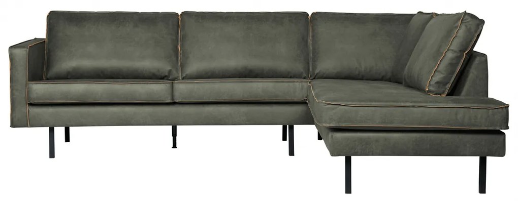 BePureHome Rodeo Hoekbank Eco Leer Rechts Army