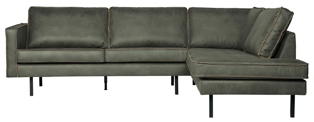 BePureHome Rodeo Hoekbank Eco Leer Rechts Army