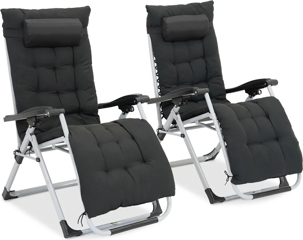 Set van twee antracietkleurige ligbedden Olbia Garden Point