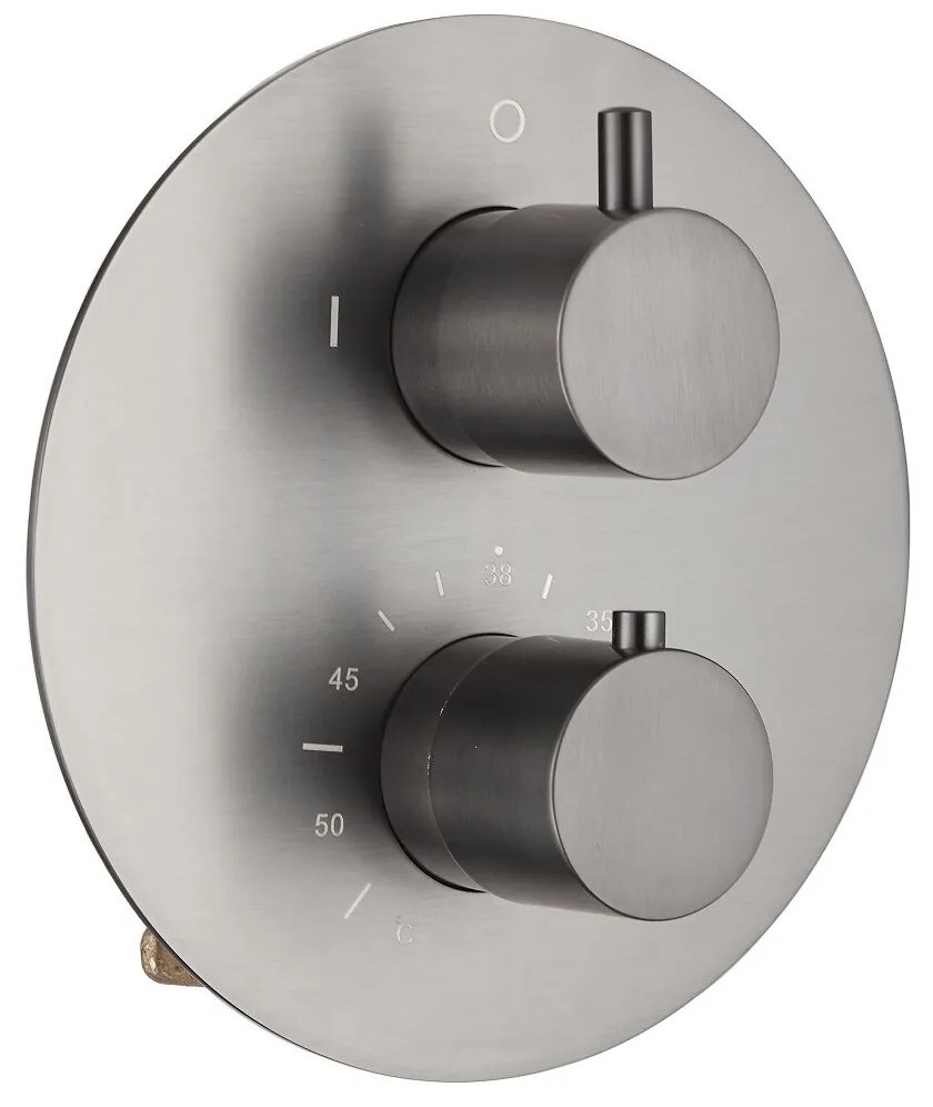 Saniclear Cube Pro inbouw regendouche rond met inbouw douchekop 30x30cm, glijstang en staafhanddouche verouderd ijzer - gunmetal