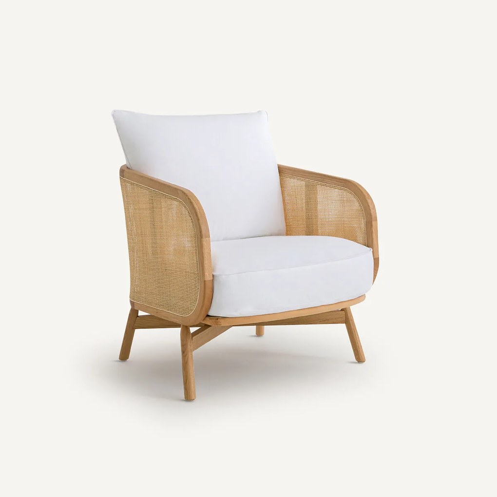 Cornelius katoenen/linnen fauteuil, ontwerp Emmanuel Gallina