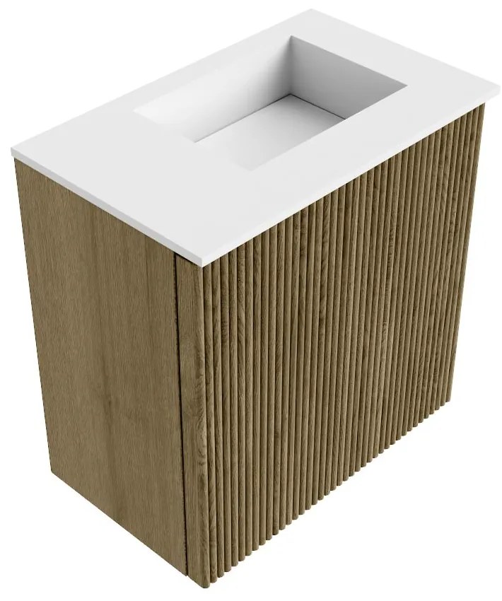 Mondiaz Joya 40cm toiletmeubel dusk met wastafel faye rechts zonder kraangat talc
