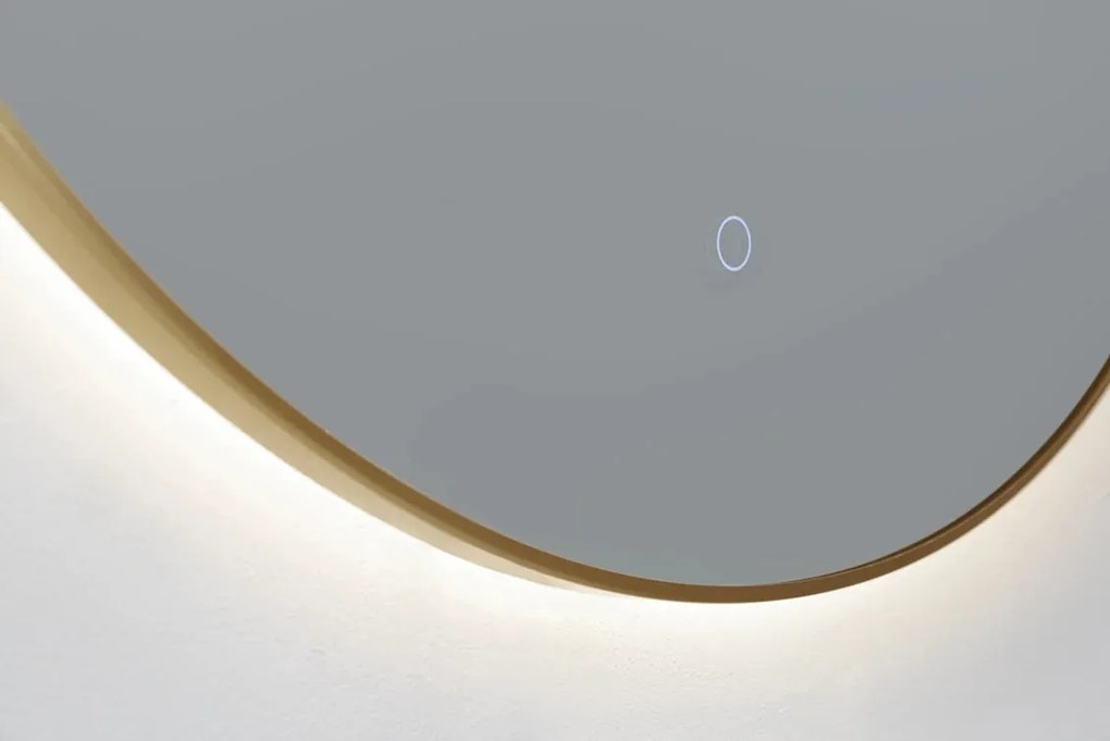 Lambini Designs Rodo ronde spiegel 60cm met spiegelverwarming en indirecte dimbare verlichting messing geborsteld