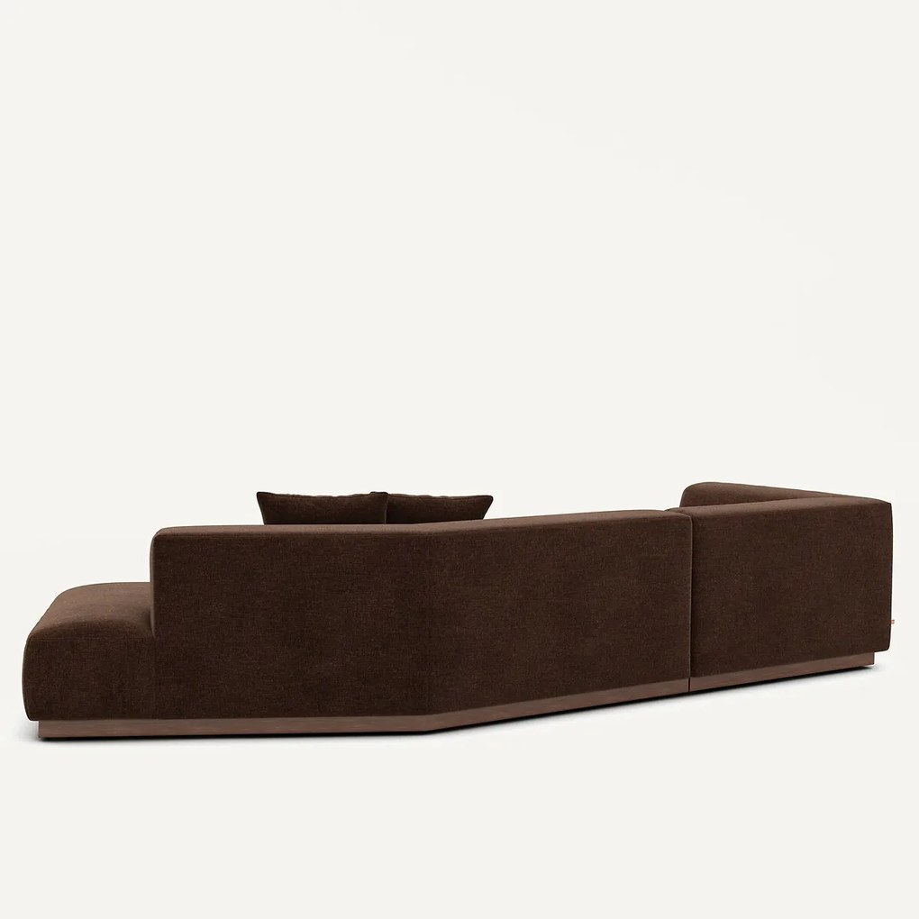 Open hoekbank in chenille fluweel, Jacopo